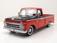 Ford F-100 Custom Cab Pick Up 1965 Rouge Noir Modèle Auto 1:18 Sun Star