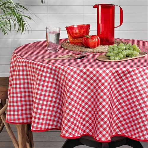 Nappe ronde petit vichy rouge - vichy,