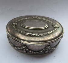 ANCIEN BOITE PILULIER TABATIERE ARGENT 800/1000 45 mm 16,7 g environ