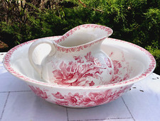 ANCIEN ENSEMBLE DE TOILETTE BROC VASQUE XENIA Sarreguemines 19eme