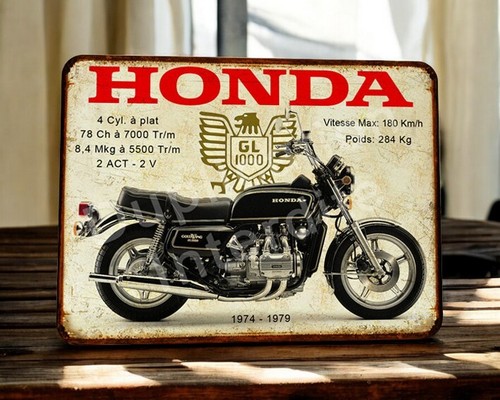 Plaque métal vintage honda - métal,
