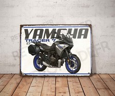 Plaque métal vintage Yamaha Tracer 7 GT Enseigne Garage Décoration moto Déco
