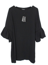 COP COPINE Jacquier Dress Women's (EU) 42 A-Line 3/4 Sleeve Black Mini