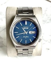 Seiko Actus Silver Wave Vintage Automatic Watch Blue Houndstooth Dial 6306-8010