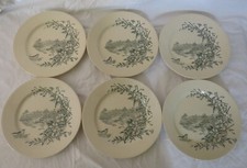 BOCH FRERES 6 FLAT PLATES MODEL COTTAGE BIRD DECOR PERFECT CONDITION.