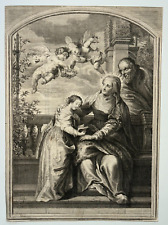 SAINT ANNE Education Vierge GRAVURE Dossier RUBENS Audran XVIII°