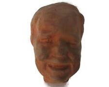 Arthur Craco artwork Art Nouveau Earthenware Mask Childs Head Signed Belgium Art