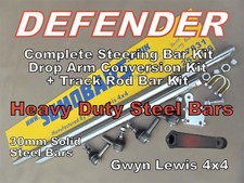 Defender steering Arm Kit Drop Arm Conversion + Track Rod Bar HEAVY DUTY STEEL