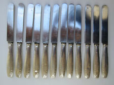 12 ART DECO SILVER METAL HANDLE ENTREMET KNIVES STEEL BLADE THIERS