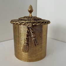 Vintage Hollywood Regency Gold Metal Toilet Paper /Tissue Cover