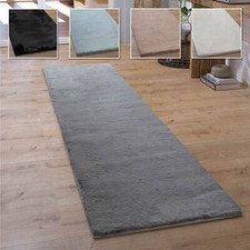 Tapis Salon Poil Long Couloir Shaggy Moelleux Fausse Fourrure Monochrome