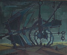 JACQUES DEFRADAT PEINTURE "LA CHARRUE" expo Salon Ecole Française 1960