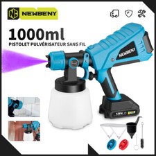 Électrique Pistolet Pulvérisateur Peinture Sans Fil Avec 2 Batteries 1000ML