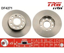 2pcs Brake Disc TRW DF4271 for