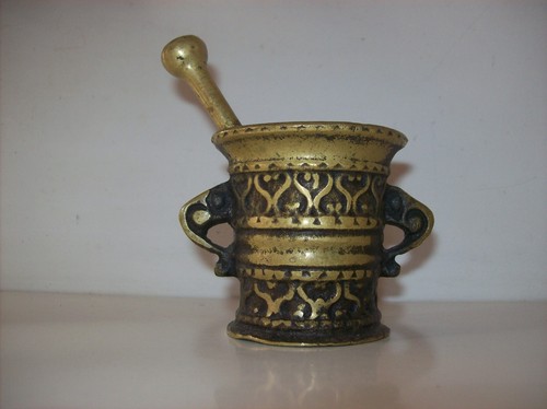Ancien mortier bronze avec - ancien, en