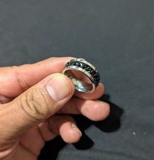 Anti-stress Ring in Stainless  Steel, Size 9 Black