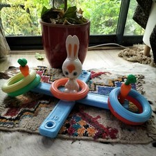 Jeu d'anneaux, lapin-carottes,vintage 