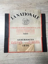 Carton Publicitaire Porte Document Assurance La Nationale 1936