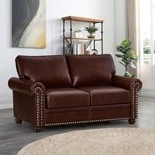 59" Faux Leather Sofa Comfy 2