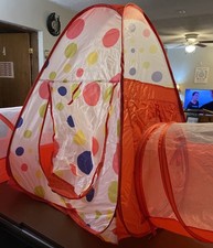 Kids Toddlers Tunnel Set Pop Up Playhouse, Easy Storage Playa 