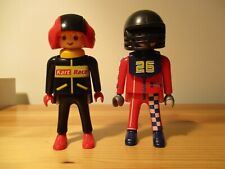 2 drivers kart motorcycle racing car with PLAYMOBIL helmets