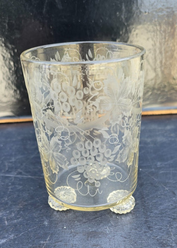 Gobelet verre gravé decor - gobelet,