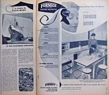 1954 FORMICA KITCHEN UPHOLSTERY BOTH SET AND ARMOR PRESS AD
