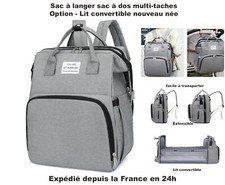 Sac Dos Langer Isotherme Multi-Poches et lit-Bébé, Puériculture-Voyage pratique