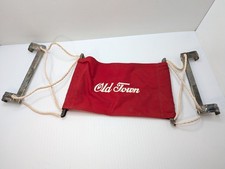 Vintage OLD TOWN CANOE Seat, Red Fabric With LOGO WYNN MFG. CO. Metal Rope RARE