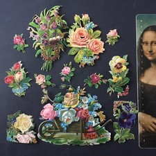 12 Chromos Anciens Fleurs