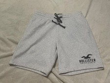 Hollister Men's Applique Graphic Logo Fleece Jogger Sweat Shorts S NWOT Gray