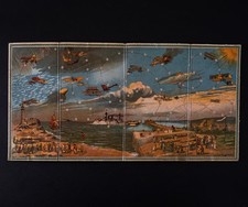 Jeu de l'oie ancien Un vol en aéroplane 1900 J.W. Spear aviation...