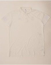 ADIDAS Mens Real Madrid Polo Shirt XL White Cotton BQ08
