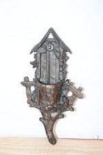 ANCIEN  PYROGÈNE MURAL EN BRONZE DECOR PUITS & RAT