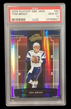 2005 playoff #90 tom brady; absolute memorabilia SP silver holo PSA 10  (POP 4)