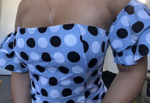 Robe bleu pois sexy - pois, up