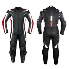 Combinaison 1 pc Cuir Vachette Protections CE Doublure Mesh Moto Motard Rouge