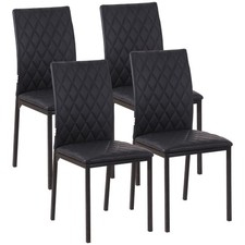 HOMCOM Lot de 4 chaises de