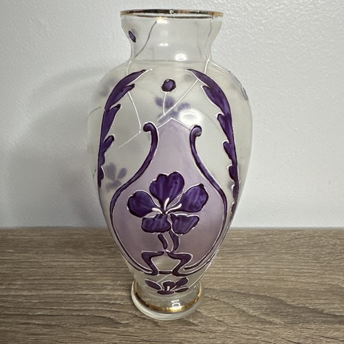 Art nouveau cameo crystal vase - nouveau,