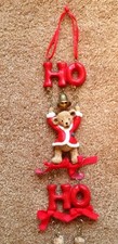 CHRISTMAS BEARS WALL TREE HANGING RESIN HO HO HO BELLS CUTE!!!!