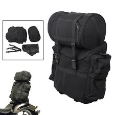 Black 21" Tall Sissy T Bar Travel Luggage Bags Set For Harley Dyna Sportster XL