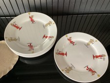 6 Petites ASSIETTES en PORCELAINE à Décor de Noël