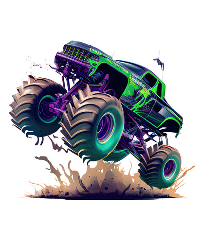 Autocollant auto monster - auto,