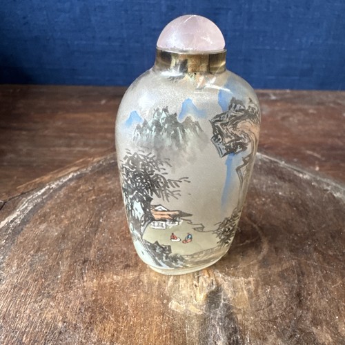 Tabatière verre peint - en,