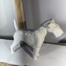 VINTAGE 1957 MEISSEN AIREDALE IRISH WELSH  FOX TERRIER DOG 6” TALL. 