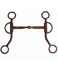 Mors western en fer articulé noir avec arbres courts et inserts en cuivre Pools 