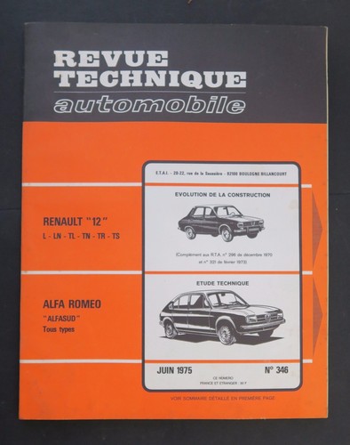 Revue technique automobile rta - technique,