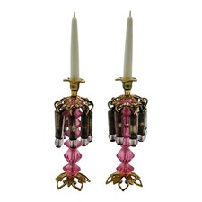 Vintage Miniature Dollhouse Bohemian Candlesticks
