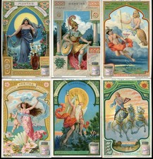 LIEBIG 1905 GERMAN TRADE CARDS SET UNIFICATO #820, THE DAYS OF THE WEEK ! G25