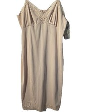 Vintage Shadowline 36 Full Slip Dress Lingerie Lace Adjustable Coquette